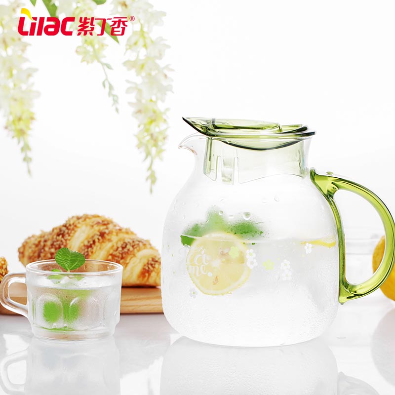 Good quality Borosilicate glass pitcher with handle glass jug 2000ml EW20