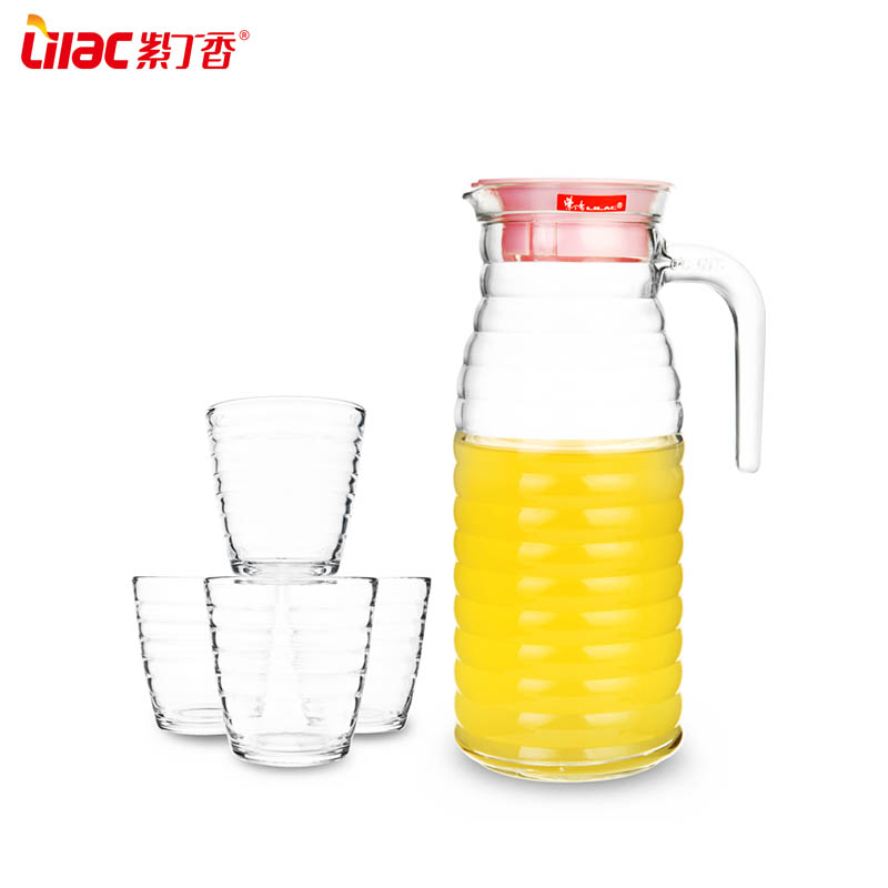 Good quality glass pitcher with handle glass jug 5pcs set DJ10-Q4