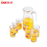 Good quality glass pitcher with handle glass set 5pcs set DB15-K4