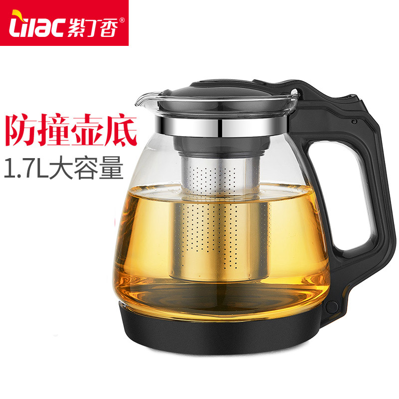 lilac hot selling glass tea pot JT115-1 1700ML